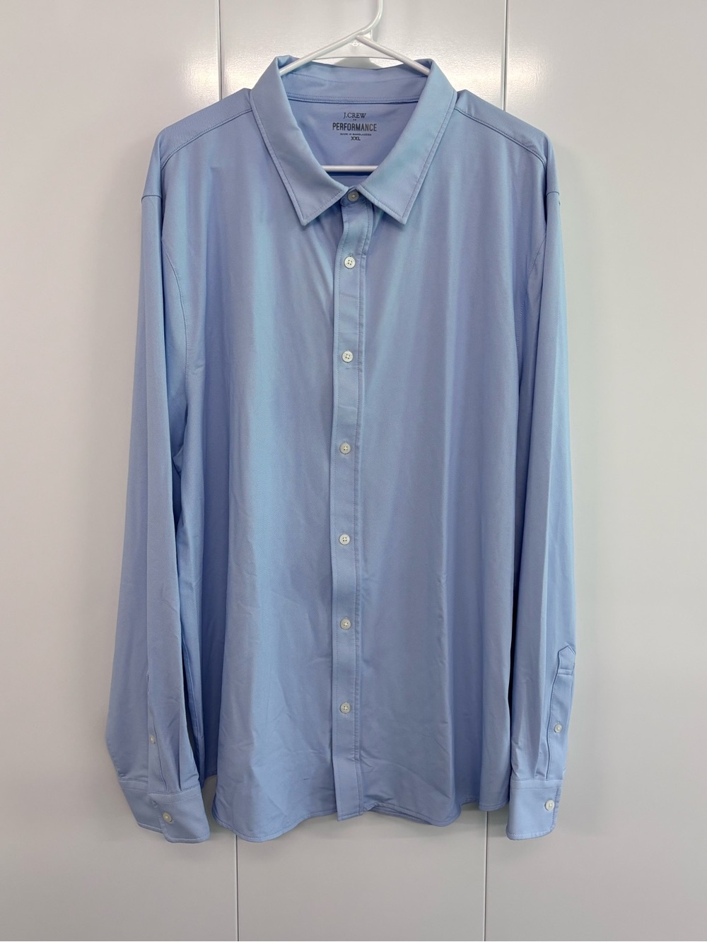 J.Crew Performance Mens Light Blue Long Sleeve Button Down Shirt Size XXL